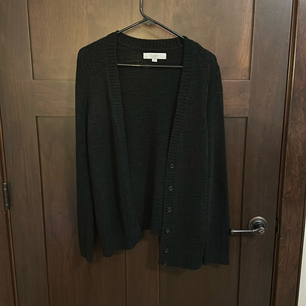Ann Taylor Loft Xl black cardigan